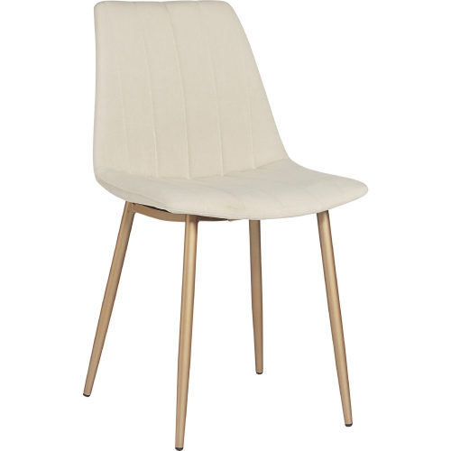 Drew Dining Chair in Linen Fabric & Gold Steel (Set of 2)